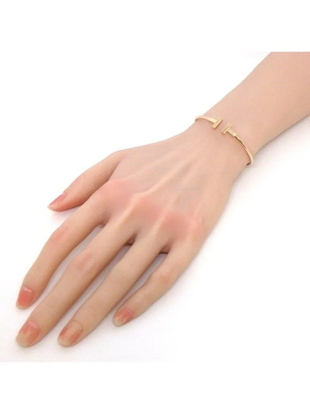 Tiffany & Co Bangle T Wire 18k Pink Gold Bracelet